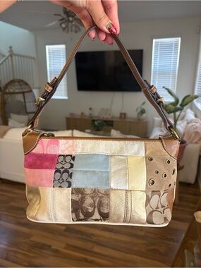 Authentic Coach Pastel Patchwork Small Vintage Y2K Shoulder Bag W Hangtag